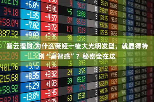 智云理财 为什么薇娅一梳大光明发型，就显得特别“高智感”？秘密全在这