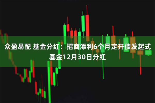 众盈易配 基金分红:招商添利6个月定开债发起式基金12月30日分红